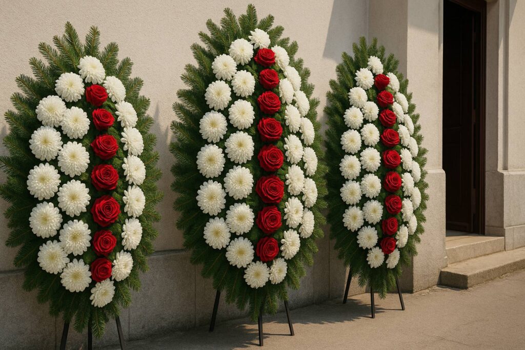 Coroane sector 4 – Omagii florale livrate rapid, cu respect si demnitate 4 20250613 1606 Elegant Funeral Wreaths simple compose 01jxmp80nzek0szdjyh2cvqz1n